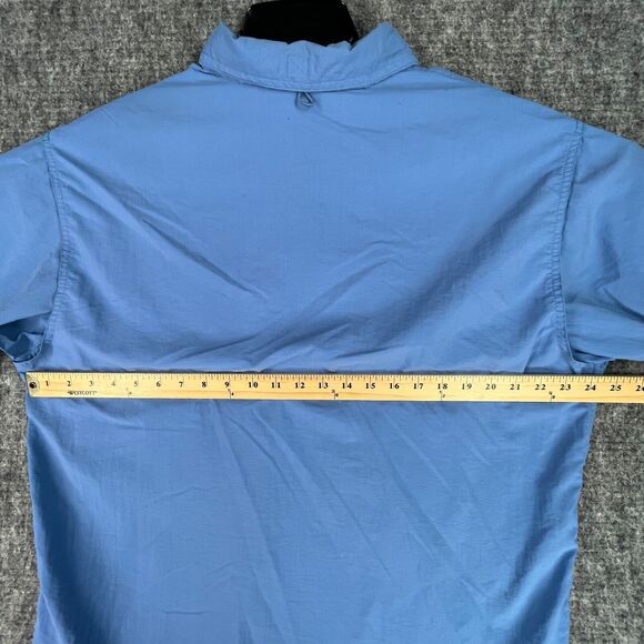 World Wide Sportsman Shirt Men‎ Large Blue Fishing Vented Short-Sleeve Button Up - Picture 8 of 11